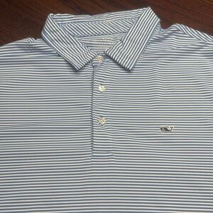 Vineyard Vines Men's Navy and White Polo